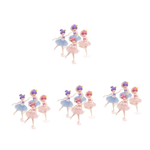 ifundom 4 Sätze Ballerina-mädchen Büro Dekoration Office Decoration Torten Deko Desktop-tänzerin- Ballett- Kuchen Dekoratives Accessoire Ballettmädchenverzierung Pvc 4 Stück * 4 von ifundom