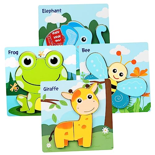 ifundom 4 Sätze Dreidimensionales Puzzle Für Kinder Spielzeug Für Kleinkinder Kinderpuzzles Puzzle Kinderspielzeug Kleinkindpuzzle Mädchenspielzeug Holzpuzzles Für Kinder Im Alter von ifundom