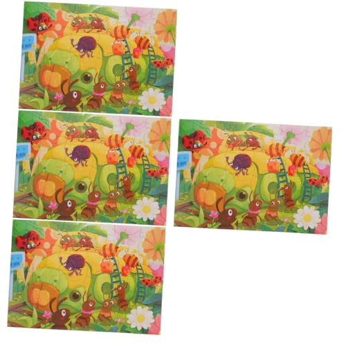 ifundom 4 Sätze Puzzle Für Kinder Kinderspielzeug Lernspielzeug Rätsel Für Kinder Kleinkindspielzeug Puzzles Aus Holz Holzpuzzles Für Kleinkinder Mädchen Papier Vorschule Geschenkbox von ifundom