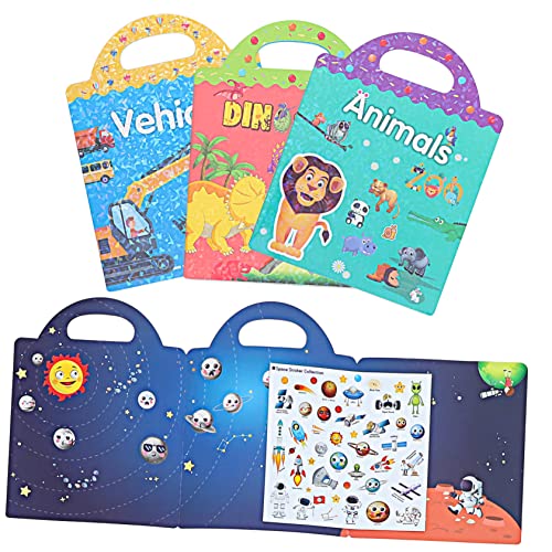 ifundom 4 Sätze Stickerbuch für Kinder Cartoon-Aufkleber Stickerbücher für Kinder pädagogisches Stickerbuch stickerheft Kinder abnehm Aufkleber Aufkleberbuch für Kinder Themen-Stickerbuch von ifundom