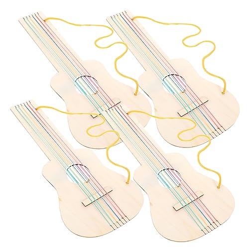 ifundom 4 Sätze unvollendete, unlackierte Gitarre DIY-Musikinstrument herstellen DIY Leere Gitarre kinderinstrumente Kinder musikinstrumente Spielzeuggitarre DIY unvollendete Gitarre Holz von ifundom