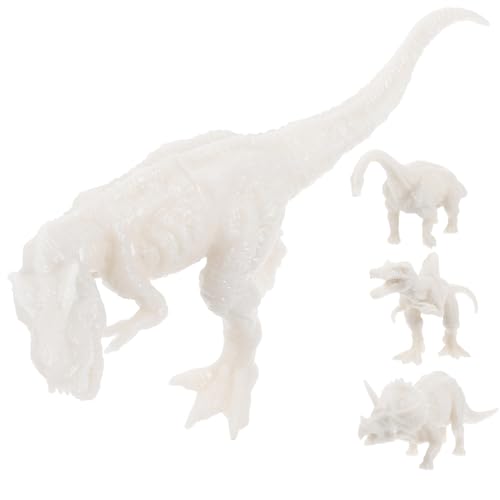 ifundom 4 Stück DIY Bemalte Dinosaurier Desktop Spielzeuge Kinderspielzeug 3D Dinosaurier Farbe Dinosaurier Modell Malset Unvollendete Dinosaurier Ornament DIY Spielzeug Kinderspielzeug von ifundom