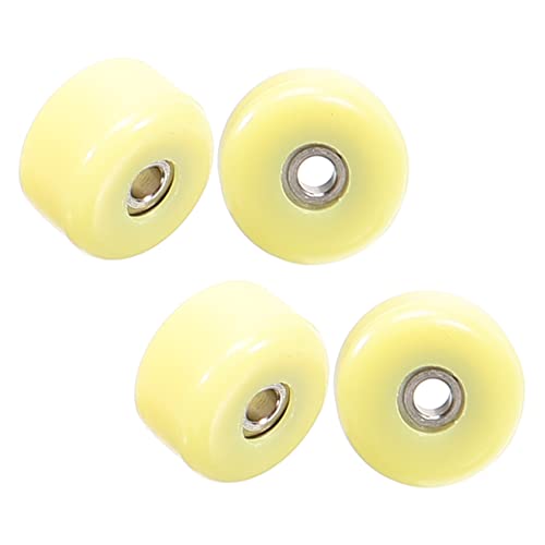 ifundom 4 Stück Fingerskate Deckräder Mini-Finger-Skateboards Griff tischläufer Weihnachten rolf zuckowski Weihnachten Fingersport-Modell lebensechtes Skate-Roller- Plastik Yellow von ifundom