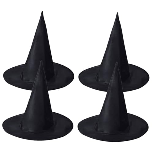 ifundom 4 Stück Halloween-zaubererhut Hexenhutverzierung Wiederverwendbare Hexenhüte Cosplay-hexenhut Universeller Hexenhut Verkleiden Zubehör Vampirhut Tuch Black von ifundom