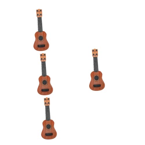 ifundom 4 Stück Kindergitarrenspielzeug Kindermusikspielzeug Kindergitarrenspielzeug Realistische Gitarrenfigur Gitarren Replika Modell Kinderspielzeug Ukulele Miniaturgitarre von ifundom