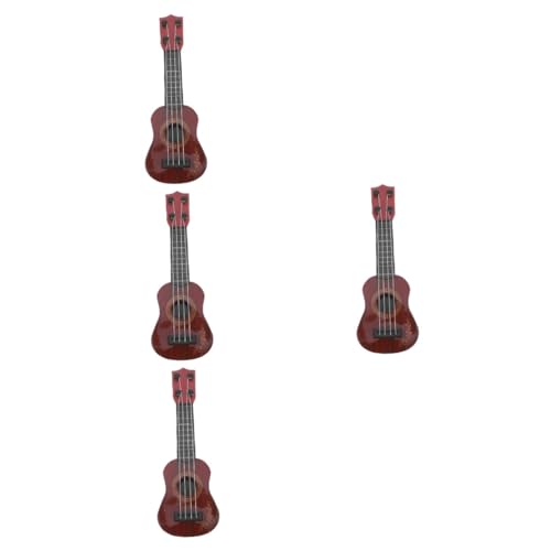 ifundom 4 Stück Kindergitarrenspielzeug Puppenhaus Gitarrenstütze Musikinstrument Spielzeug Musikalisches Lernen Ukulele Miniaturgitarre Puppenhaus Kinderinstrument Spielzeug Spielzeuge von ifundom