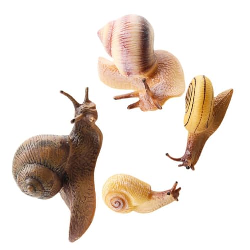 ifundom 4 Stück Kognitive Verzierung Der Schnecke Spielzeug Pädagogische Figur Kuchendeckel Aquariumdekoration Tiere Kuchendekor Lehrmittel Für Tiere Tortenfigur Light Brown PVC von ifundom