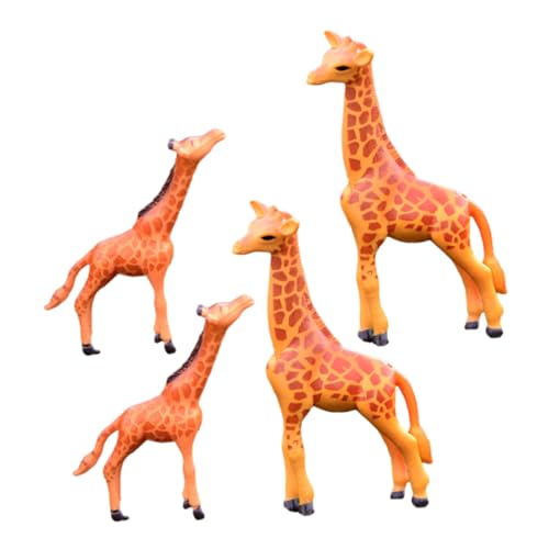 ifundom 4 Stück Mikro Landschaftsdekoration Wildtier Giraffen Plüsch Babyspielzeug Plüschdraht Realistische Giraffenfigur Giraffenbecher Neugeborenen Outdoor Miniatur von ifundom