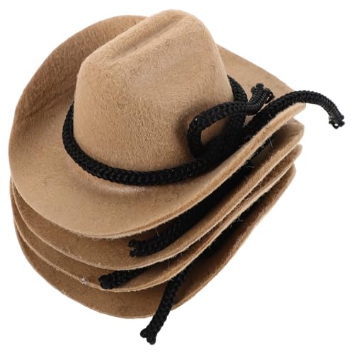 ifundom 4 Stück Mini-Cowboyhut: Miniatur-Western-Arbeitermütze zum Basteln – Winziges Cowgirl- und Cowboyhut-Ornament für Puppen, Urlaub oder zum Verkleiden, ifundom 4 Stück Mini-Cowboyhut: Miniatur-Western-Arbeitermütze zum Basteln – Winziges Cowgirl- und Cowboyhut-Ornament für Puppen, Urlaub oder zum Verkleiden, von ifundom