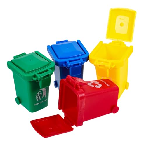 ifundom 4 Stück Mini-Mülleimer zabawki stymulujące rozwój Educational Toys Mini Mülltonne Modell Mülleimer für Kinder Spielzeug bleistifte Kleines Mülleimer-Modell Plastik rot von ifundom