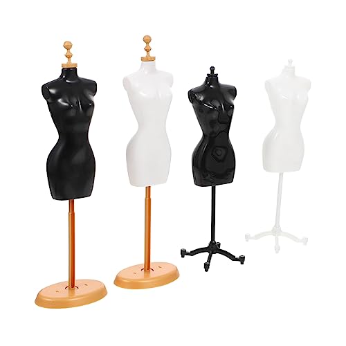 ifundom 4 Stück Modellständer Mini-Schaufensterpuppe Schaufensterpuppen Mikrokleid Minipuppe puppenkleiderbügel Puppen kleiderbügel Mannequin-Halterung Mini-Präsentationsständer Plastik von ifundom