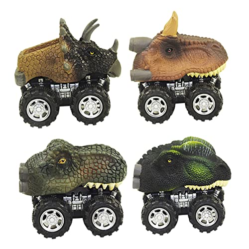 ifundom 4 Stück Pull Back Auto Spielzeug Spielzeug Für Kinder Pädagogisches Spielzeug Frühes Lernspielzeug Dinosaurier Auto Spielzeug Mini Auto Spielzeug Dinosaurier Modell von ifundom