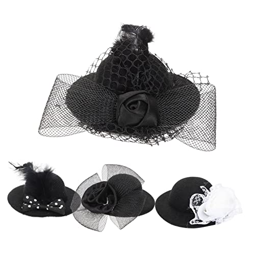 ifundom 4 Stück Puppe verkleiden Hut Damen Hüte Bucket Hat Frauen süße Mützen Mini-Zylinder Puppenhut-Bastelset Puppenhut-Party Mini-Miniatur-Hut Teepartyhüte für kleine Mädchen Stoff von ifundom