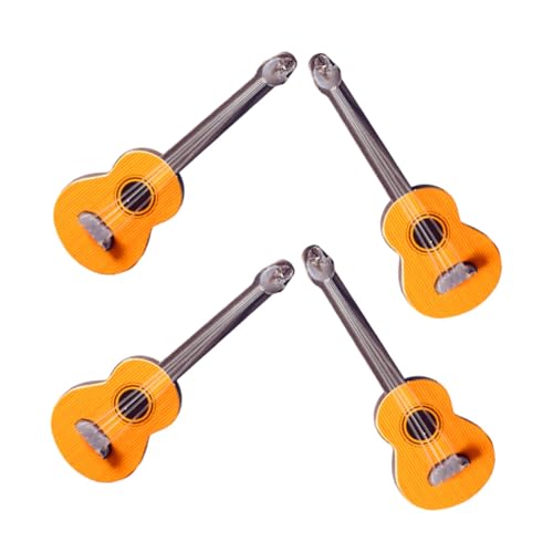 ifundom 4 Stücke Mini Gitarre Modell Holz Baby Musical Spielzeug für Puppe Realistische Miniatur Gitarre von ifundom