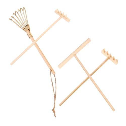 ifundom 4 Stück Sandmalerei Kleine Bambusrechen Zen-Garten Für Den Schreibtisch Kleine Gartensandrechen Mini-bambusrechen Zen-gartenzubehör Rechen Für Sandkunst Kleine Sandrechen Beige von ifundom