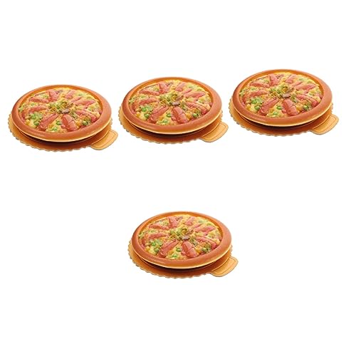 ifundom 4 Stück Simulation Pizza-Modell künstliche Pizza lebensechte Pizza gefälschtes Essen Ornament gefälschte Essensrequisite Food-Fotografie-Requisite Lebensmittel PVC von ifundom