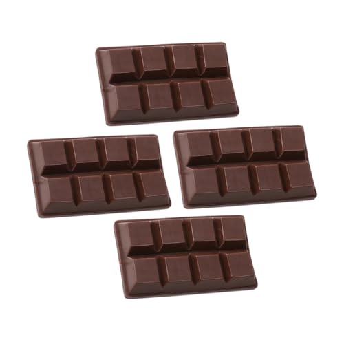 ifundom 4 Stück Simulationsschokolade Schokoladenmodell Schokoladenblock Schokoladenattrappen Geschenkdekoration kleines Schokoladendekor Valentinstag-Schokoriegel-Requisiten PVC Coffee von ifundom