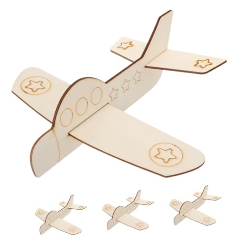 ifundom 4 Stück Spielzeug zum Ausmalen DIY Lackierflugzeuge Flugzeug-Hängeornament DIY Holzflugzeug Unvollendetes Holzspielzeug DIY-Flugzeugspielzeug für Kinder Unfertiges Flugzeugmodell von ifundom