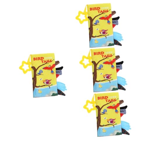 ifundom 4 Stück Stoffbuch Spielzeug Für Kleinkinder Knistertuchbuch Babybücher Spielzeug Für Neugeborene Knistertuchbuch Knistertuchbuch Für Babys Stoffbuch Für Die Frühe von ifundom