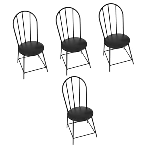 4 Stück Stuhl Ornamente winziger Stuhl Puppenhaus Möbel Stuhl kleine Hausmöbel Schminkstühle Essstühle Puppenhaus-Requisiten Beistellstuhl Miniatur Essensstuhl kleines Metall Eisen von ifundom