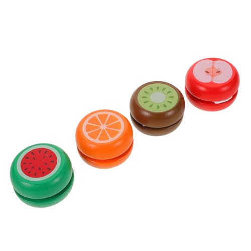 ifundom 4 Stück Teiliges Holz-yoyos für Anfängerfreundliche Reaktionsschnelle Schnurspielzeuge mit Niedlichem Obst Tierdesign Motorikförderndes Lernspielzeug als Partygeschenk und ifundom 4 Stück Teiliges Holz-yoyos für Anfängerfreundliche Reaktionsschnelle Schnurspielzeuge mit Niedlichem Obst Tierdesign Motorikförderndes Lernspielzeug als Partygeschenk und von ifundom