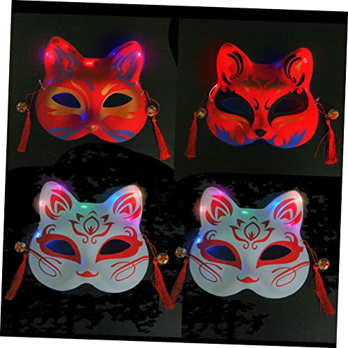 ifundom 4 Stück leuchtende Maske Halloween-Fuchsmasken dekorative Masken Party-Masken halloween kleidung halloween costumes Halloween-Cosplay-Masken Halloween -Masken LED Lichter von ifundom