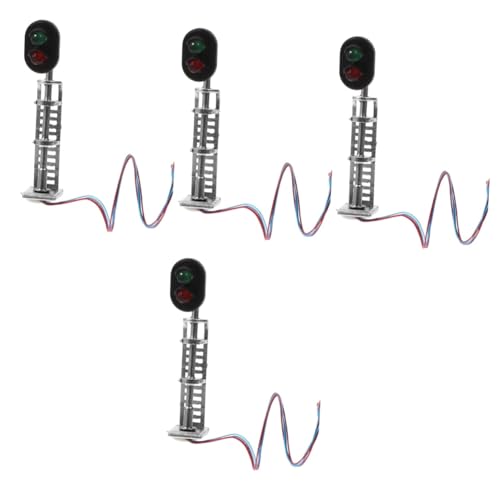 ifundom 4 Stück modellbahn Lichter Mini-Signal-Modell Landschaftssignal Scale Zug zubehör Modellbau Material Modelleisenbahn-zubehör Spielzeug Ampel dekor Mini-Sandtisch-Modell Abs von ifundom