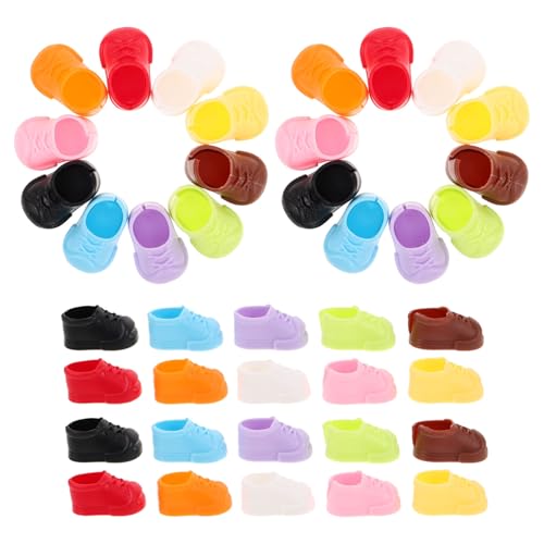 ifundom 40 Paare Miniatur Schuhe für Puppen Farben Je Flache Kurzstiefel und Sneakers als Puppenzubehör für Sitzende und Stehende Puppen ifundom 40 Paare Miniatur Schuhe für Puppen Farben Je Flache Kurzstiefel und Sneakers als Puppenzubehör für Sitzende und Stehende Puppen von ifundom