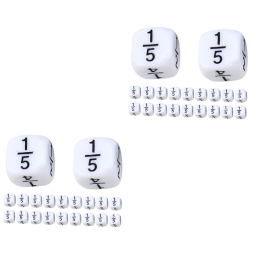 ifundom 40 STK Bruchwürfel Mini-würfelzähler Mathe-spielwürfel Tischspielwürfel Mathe-spielstein-würfel Material Für Den Mathematikunterricht Mathematische Würfel Würfelspiel Weiß Plastik von ifundom