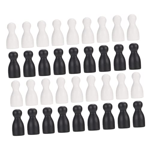 ifundom 48 Stück Schach-buchstützen Schachskulptur Statue des Schachkönigs Brettspiel Schachfigur Schachfiguren Dekor Flugschach Schachfigur Lernspielzeug Holz Black von ifundom