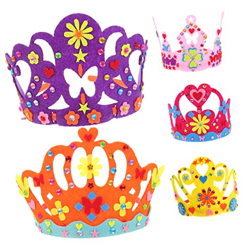 ifundom 5 Diy Krone Minikronen Zum Basteln Mützen Für Babys Diy Partyhut Geburtstagsmützen Für Kinder Kinderkronen Tiara Stirnbänder Für Kinder Diadem-bastelsets Kinder Dekor Nicht Gewebt von ifundom