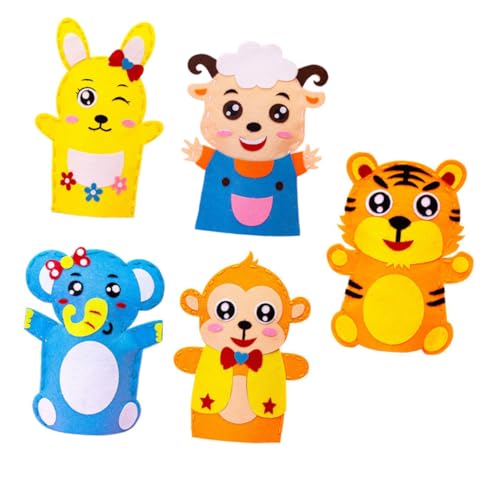 ifundom 5 Sätze Handpuppe selber Machen Plüschtier Marionette zappeln Tierpuppen Activity für aktivity für handpuppen bausatz selber Machen Materialpaket für Handpuppen Tuch von ifundom