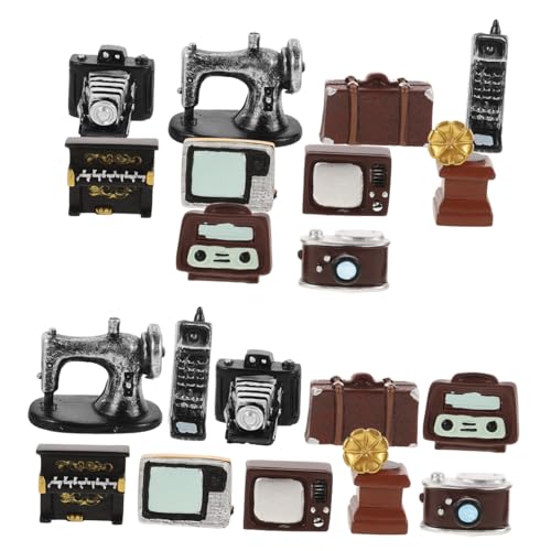 ifundom 5 Sets DIY Zubehör Puppenhaus Zubehör Mini Retro Mini Modell Dekorative Mini Haushaltsgeräte Tischmöbel Modell Heimdekoration Puppenmöbel Heimdekoration Kunststoff von ifundom