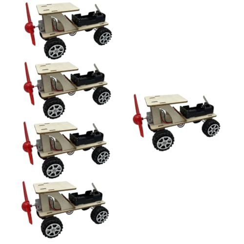 ifundom 5 Sets Off Road Automodell Windkraft DIY Automodell Auto Zusammenbauen Lehrmittel DIY Experimente Kleines Windkraftauto Spielzeug Windkraftauto Spielzeug DIY von ifundom