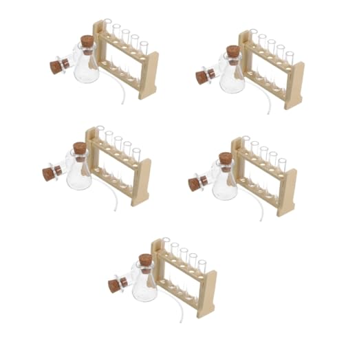 ifundom 5 Sets Simulationsexperiment Reagenzglasgestell Miniatur Wissenschaftsreagenzglas Jumbo Reagenzgläser Wissenschaftsexperiment Spielzeug Chemierohr Puppenhaus Miniaturmöbel von ifundom