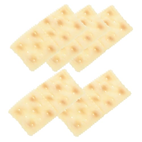 ifundom 5 Stück Imitierte Soda Cracker Kekse Gefälschte Lebensmittel Saltine Cracker Gefälschte Desserts Künstliche Kekse Realistisches Spielzeug Lebensmittel Mini Küchen von ifundom