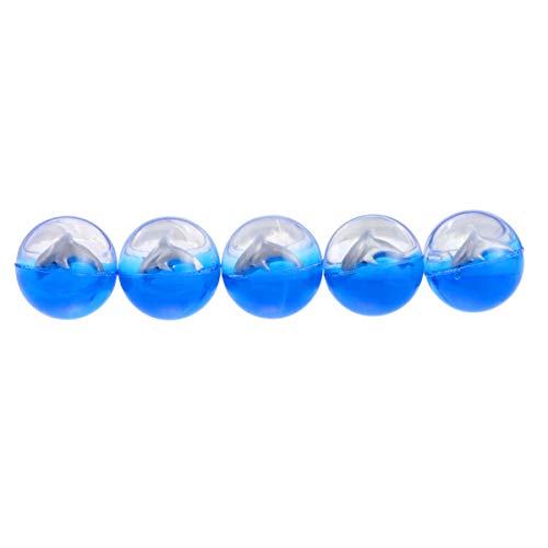 ifundom 5 Teiliges Lernspielzeug Hüpfball Strandball Outdoor Für Weltraum Massenspielzeug Mini Transparenter Ball Gummi Springball Lernspielzeug Für Blau von ifundom