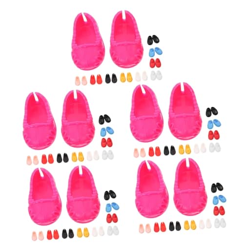 ifundom 50 Paar Schuhe Spielzeughausschuhe Schuhe Dekore Puppenschuhe Spielzeug Winzige Schuhe Simulierte Minischuhe Miniatur-Schuhe Flache Schuhe Für Mädchen Minipuppenschuhe Plastik von ifundom