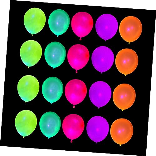 ifundom 50 Stück 12 Fluoreszierende Ballons Hochzeitsballons Neon Partyzubehör Babyballons Rosa Ballons Dekorative Ballons Leuchtende Ballons Leuchtende Ballons Nachtlicht von ifundom