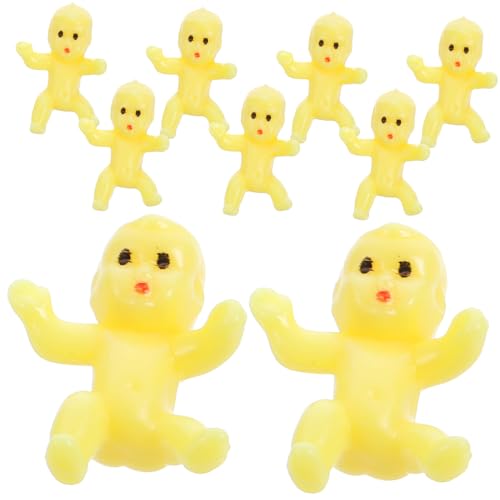 ifundom 50 Stück Dekorationen Für Die Babyparty Puppe Badespielzeug Für Babys Figur Miniatur Mini-eiswürfel Klein -dusche-Mini- Eiswürfel-babyparty Babyspielzeug Yellow Plastik von ifundom