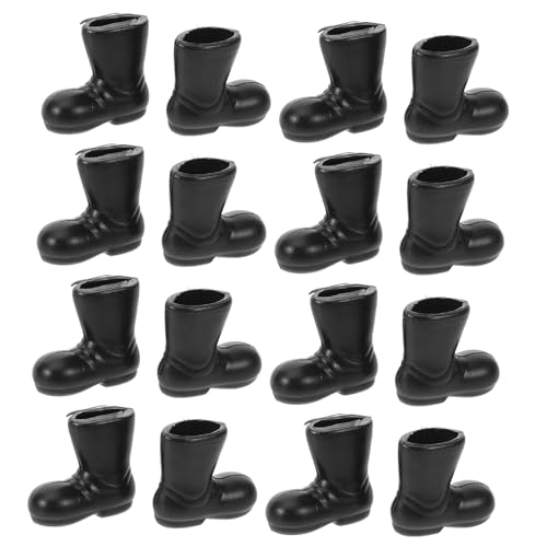 ifundom 50 Stück Mini-Weihnachtsstiefel Schuhe Figuren kleine Schneeflocken Mini Schuhe Dekoration Stiefel Spielpuppenschuhe Miniaturpuppenschuhe Plastik Black von ifundom