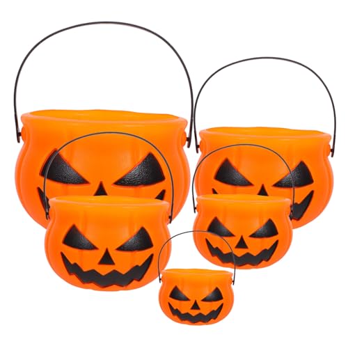 ifundom 5St Kürbis Eimer Halloween-Filz-Einkaufstasche Dosenkürbis Spielzeugkorb Kekstüten Halloween Party Deko geschenkverpackung kreativer Süßigkeiteneimer Süßigkeitenbehälter Abs Orange von ifundom