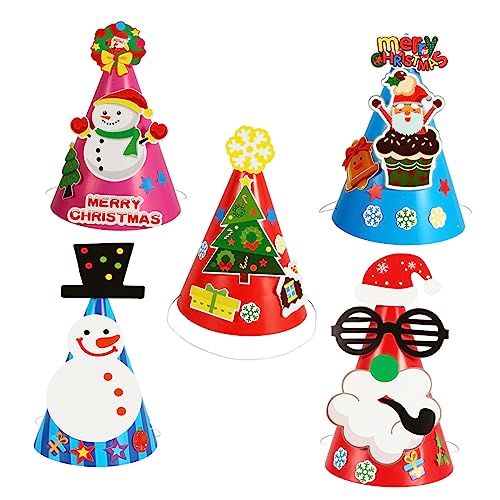 ifundom 5St Weihnachts mütze weihnachtsmützen selber machen süße Weihnachtsmützen weihnachtsmütze für kinder weihnachtsmützen kinder kreative DIY-Kits Hutzubehör selber machen Papier von ifundom