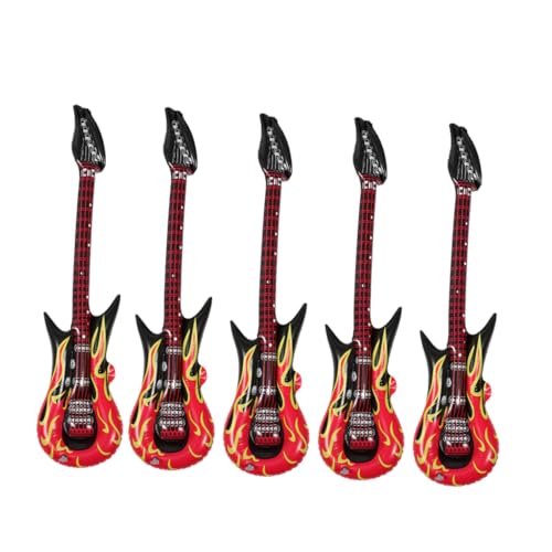 ifundom 5st Gitarrenspielzeug Rock-Gitarre Luft, Die Gitarre Spielt Aufblasbare Gitarre Partydekorationen Zum Thema Musik Gitarrenstütze Für Kostüm Gitarrendekorationen Gitarrenballon PVC von ifundom