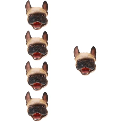 ifundom 5st Handpuppe Hundekopf-handschuhspielzeug Mini-tierspielzeug Stich Plüsch Für Welpen Minispielzeug Für Kinder Tierpuppen Für Kinder Süßes Oder Saures Spielzeug Light Brown Vinyl von ifundom