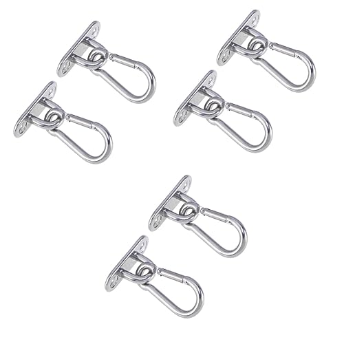 ifundom 6 STK Wandanker schaukelhaken Gymnastics Rings Yoga-Schaukel Kampfseile Wandhalterung Wandhaken für den Außenbereich Pfahlbettriegel Decke u Haken Deckenanker Ankerhalterung Silver von ifundom