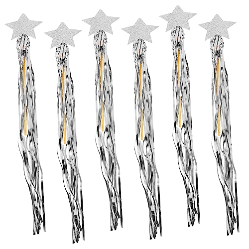 ifundom 6 STK Weihnachtsbaum-Stirnband Requisiten für Fotoautomaten Zauberstäbe Hochzeit Party Halloween Kleidung Halloween Costumes Sternstabstab Feenhafter Zauberstab Regen Silver von ifundom