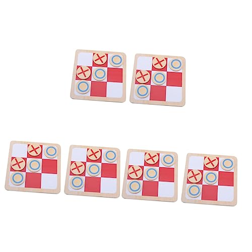 ifundom 6 Sets Vier In Reihe Tictactoe Zehenspiel Spielzeug Aus Holz Klassisches Familienspielzeug Couchtische Dekor Lernspielzeug Schachspielzeug Für Kinder von ifundom