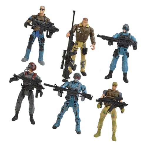 ifundom 6 Stück Anti Terror Modell Lernspielzeug Miniatur Soldat Kindersoldaten Spielzeug Soldat Figur Modell Spezialkräfte Action Figur Soldaten Gruppe Spielzeug von ifundom