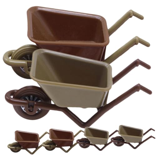 ifundom 6 Stück Mini-kunststoffwagen Dekorative Kleine Schubkarre Mini Schubkarre Miniatur-spielplatzfiguren Mini House Decor Raddekor Zubehör Für Mikrolandschaften Plastik von ifundom